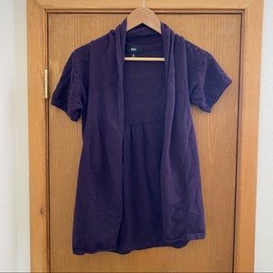 MOSSIMO • Plum Purple Short-Sleeve Open Cardigan - Size S